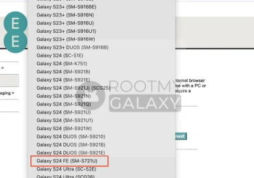 Samsung Galaxy S24 FE On UK Carrier EE Database Listing